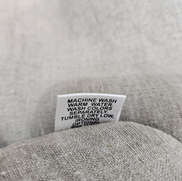 Flax Tan Natural 100% Linen Button Front Tunic Top Size Large Women's A39 - Picture 8 of 11